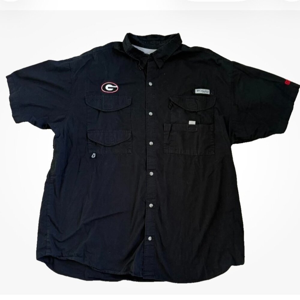 Columbia PFG University of Georgia Short Sleeve Button Down Shirt Men's XXL